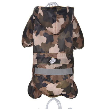 Dogs Raincoat Adjustable Puppy Dog Raincoat Waterproof 4 Legs Raincoat for Small Dogs Outdoor Pet Poncho with Reflective Strap