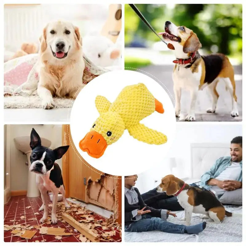 Pet Plush Toy Dog Calming Duck Stuffed Duck Toys Chew Toy Fun Dogs Interactive Toy Squeaky For Puppy Pet Teeth Pet Supplies