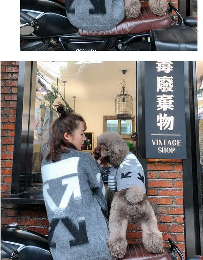 The New Pet Clothes  Cat Sweater  Dog Sweater Korean Version Spring and Autumn Parent-child Wear Six Sizes