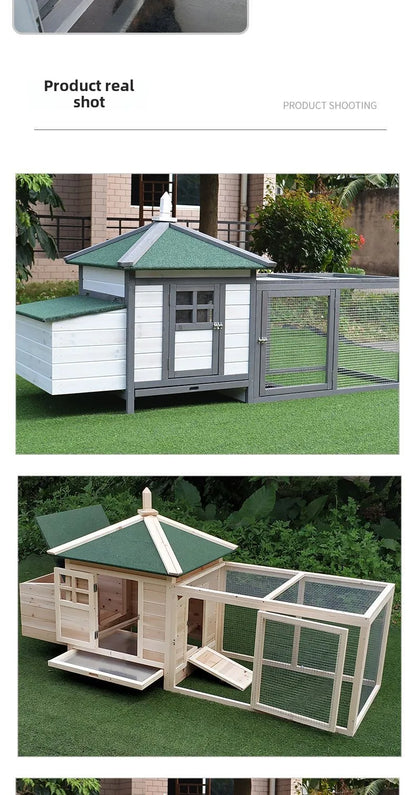 Wooden Chicken Coops Are Sheltered From Wind and Rain, Spacious and Easy To Clean, Suitable for Most of The Poultry
