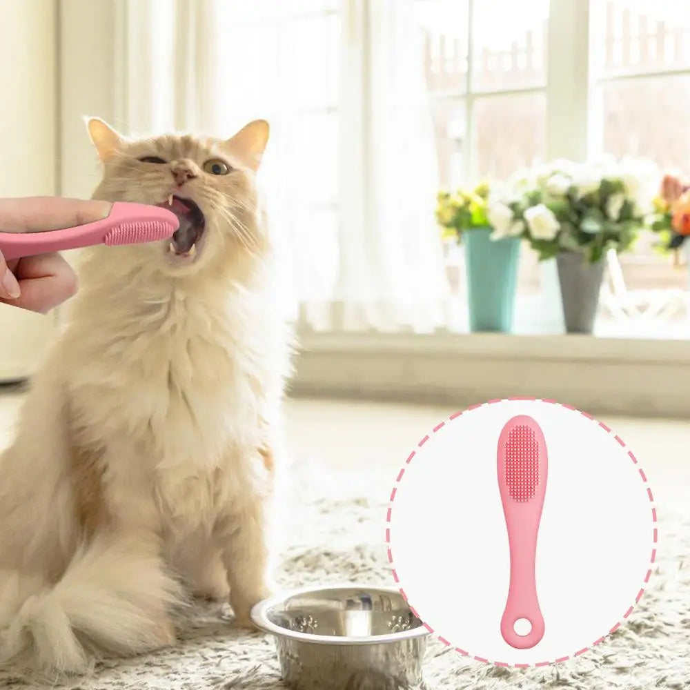 Cat Chin Brush Soft Chin Scrubber Soft Silicone Grooming Chin Scrubber Non-Slip Multifunctional Finger Pet Supplies