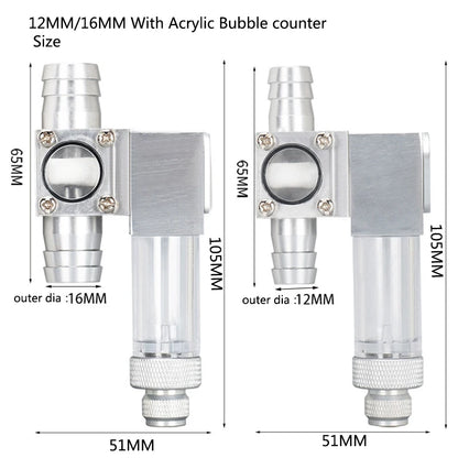 Metal ﻿Aquarium CO2 External atomizer, with bubble counter atomizer, super diffuser outside the fish tank, for aquatic plants