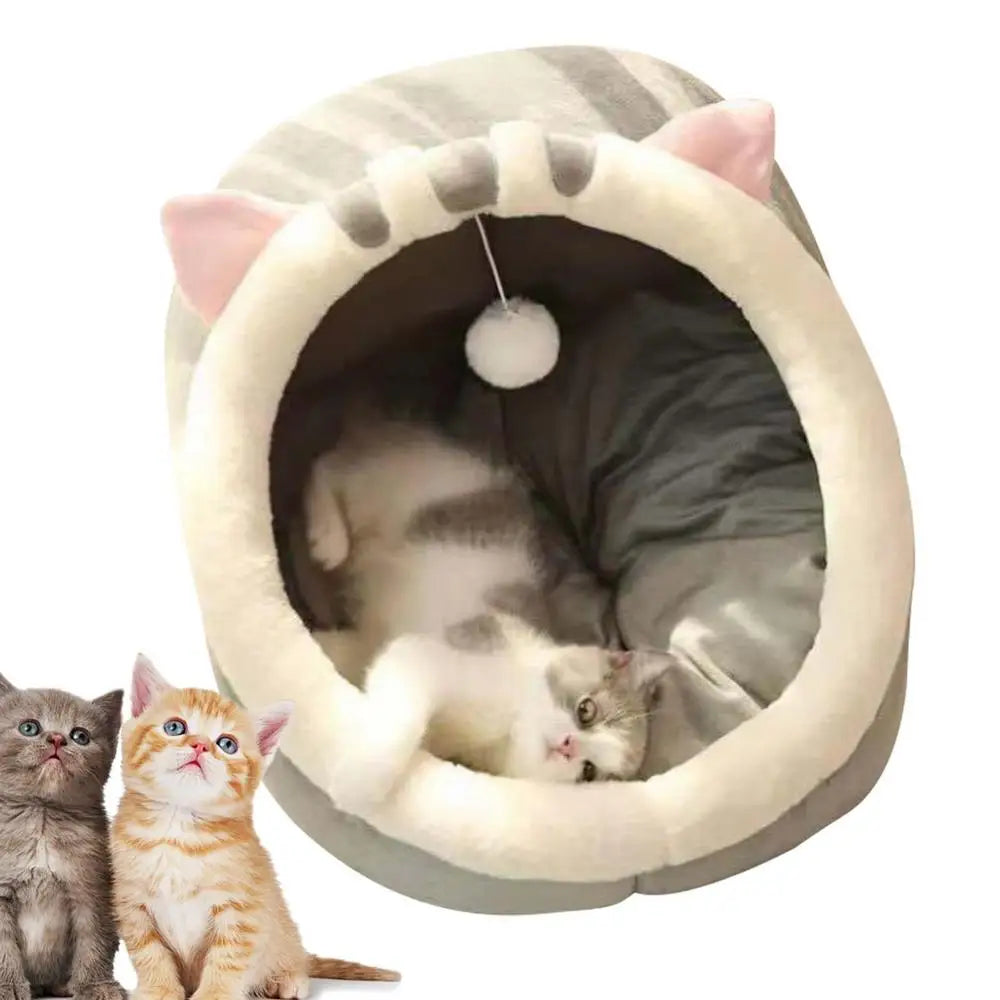 Cat Bed Warm Pet House Kitten Cave Cushion Cat House Round Cat Cushion Cat House 2 In 1 Warm Cats Basket Pet Sleep Bag