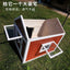 Outdoor dog cage luxury villa solid wood dog house family dog house outdoor wooden kennel cat house pet wholesale