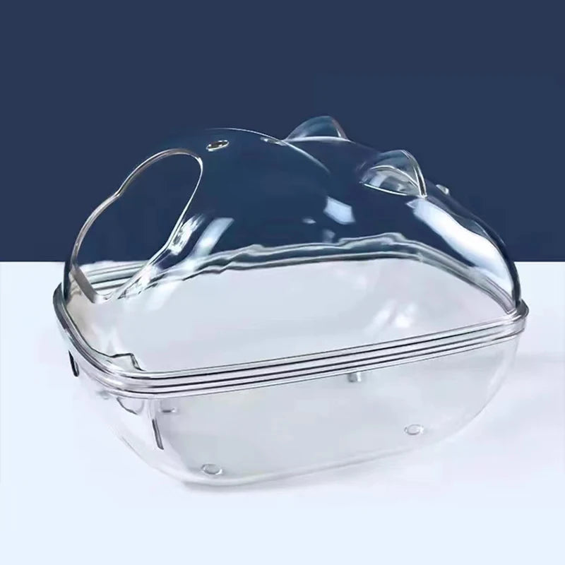 Hamster Bathroom Panoramic Transparent Hamster Mouse Pet Toilet Cage Box Bath Sand Room Toy House Small Pet Supplies Accessories