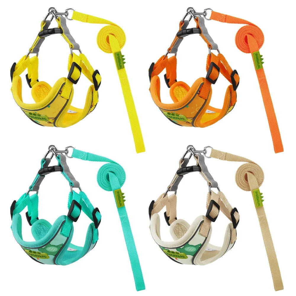 Outdoor Puppy Dog Walking Harness and Leash Set for Small Dogs Reflective Pet Harnesses Chihuahua Poodle Bichon Cat Accessories