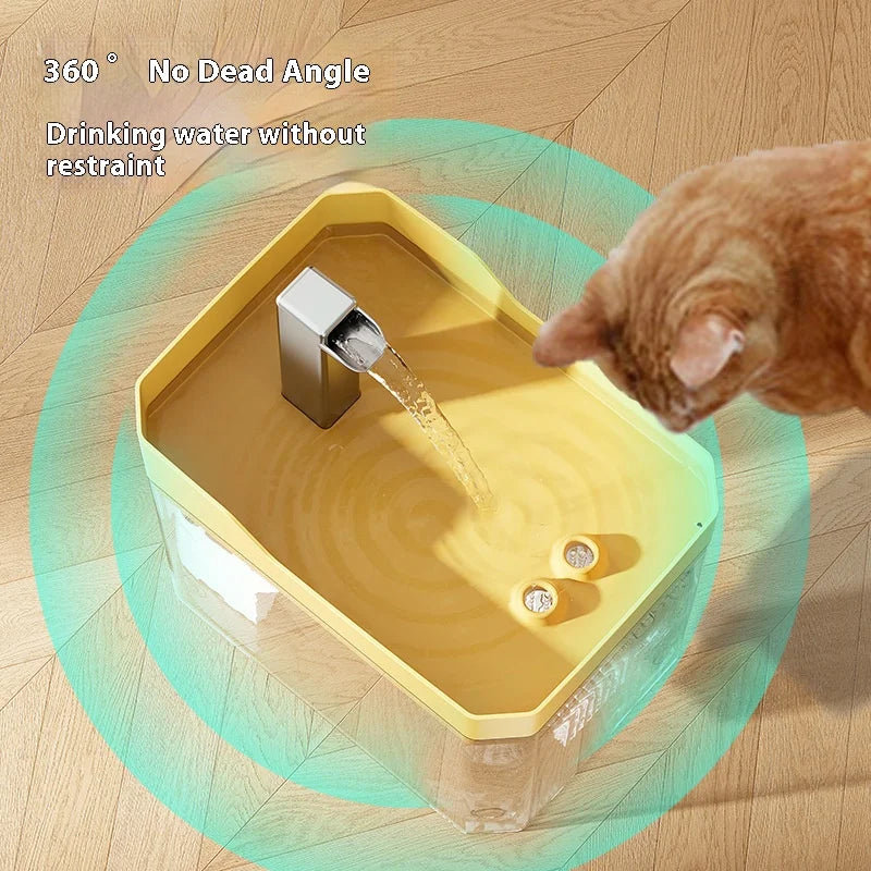 High end transparent cat water dispenser, plug-in automatic wired water dispenser, circulating flow water basin, pet water dispe