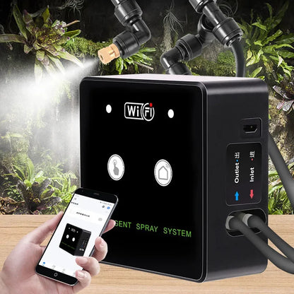 WiFi Control Intelligent Reptile Spray Humidifier Timer Automatic Mist Rainforest Timing Spray System Kit Irrigation Sprinkler