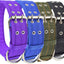 Heavy Duty Wide Military Thick Dog Collars for Large Dogs Adjustable Strong Nylon Tactical Pet Collar with 2-Rows Metal Buckle