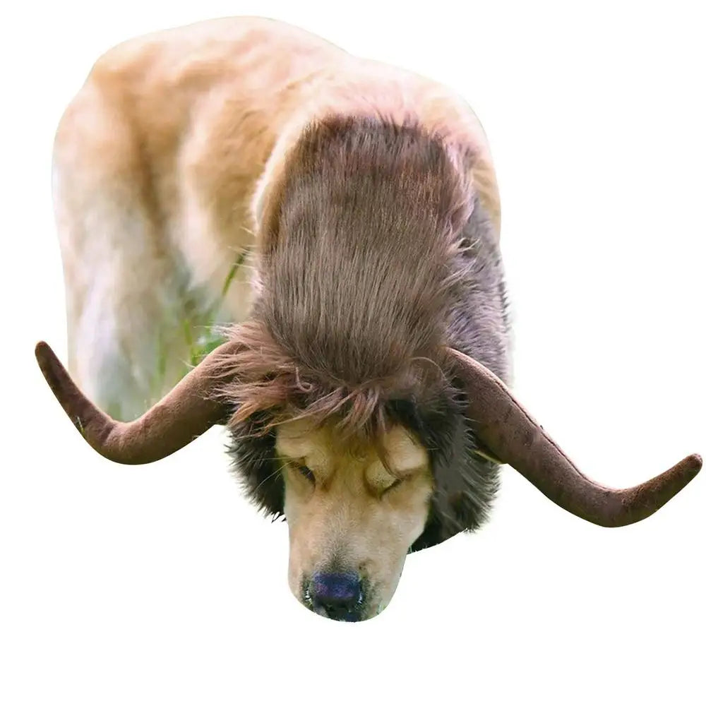 Funny Horn Headgear Pet Hat Headwear Wig Pet Dog Cat Halloween Clothes Pet Dog Accessories For Large Dogs Pet Supplies