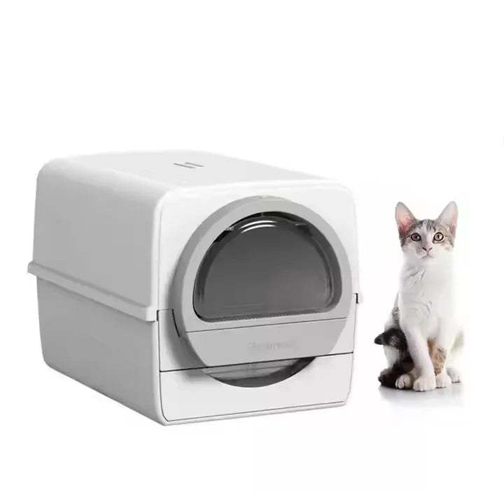 Fully Enclosed Removable push-pull cat toilet  Semi automatic cat litter box