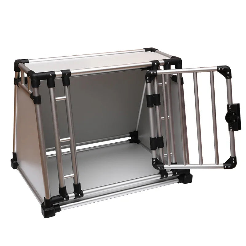 Pet cage, car aviation dog cage air freight Thickened ventilated aluminum firm dog cat large cage