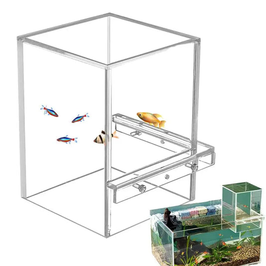 Fish Aquarium Tank Small Transparent Fish Elevator Tank Lightweight Acrylic Inverted Above Water Fish Tank Aquariums Fish Bowls