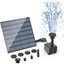 2.5W Solar Fountain Pump,with 6Nozzles and 4ft Water Pipe,Solar Powered Pump for Bird Bath,Pond,Garden and Other Places