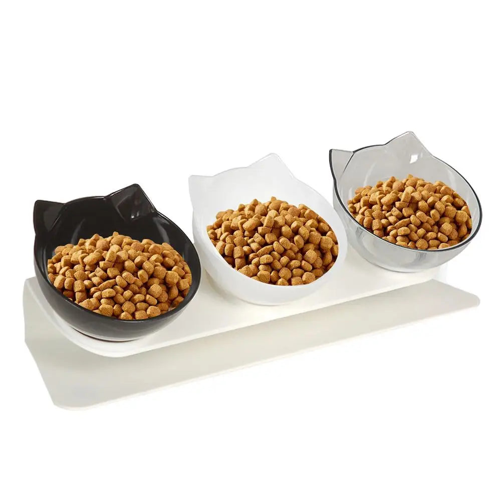 Dog Bowls Elevated Anti-Vomit Tilted Water And Food Feeder With 3 Dishes Pet Feeding Accessories For Cat And Dog Bowls For Dry
