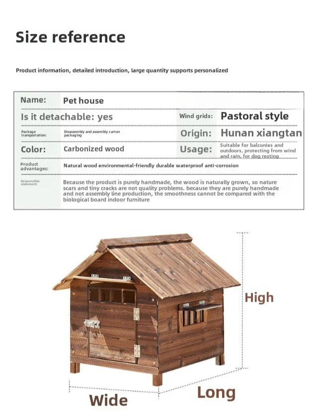 Dog Kennel Outdoor Rainproof Anti-corrosion Four Seasons Universal Dog Kennel Winter Warm Large Dog Kennel