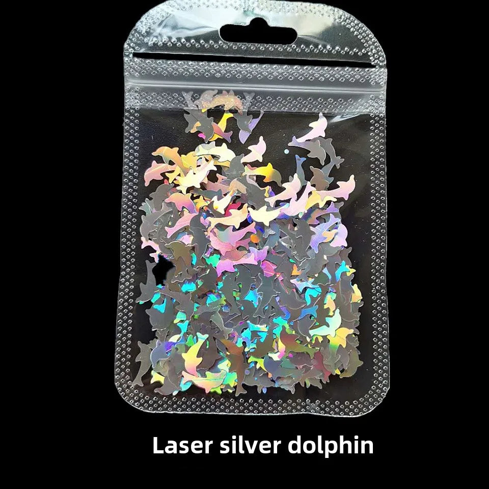 Cross-border Supply 10G BaG Laser Sequins Laser Four-pointed Star Butterfly Star DIY Crystal Glue Material