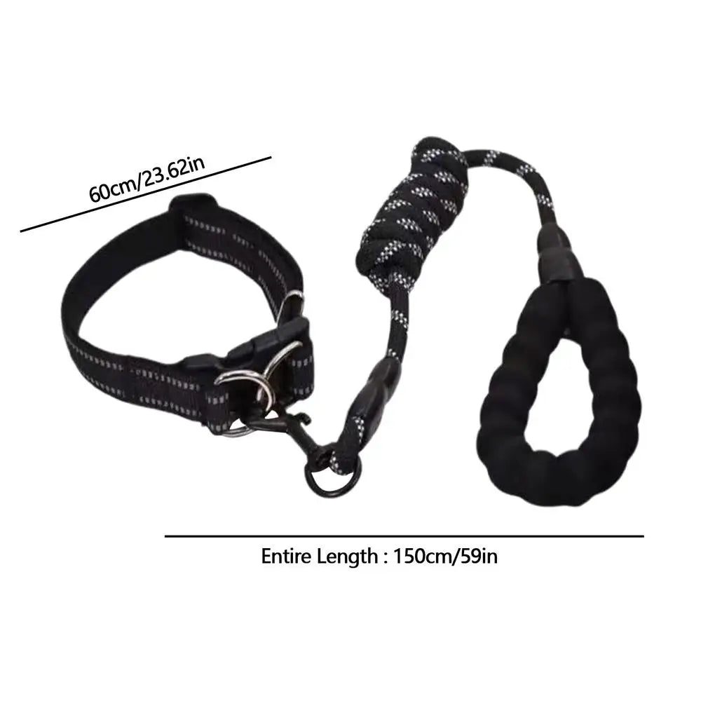 Reflective Dog Collar Adjustable Neck Collars With Rope Kit For Pet Puppy Weatherproof Dog Collar Padded Suitable Puppy Collar