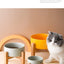 1800ml Big Dogs Bowl Double Ceramic Elevated Pet Food Water Feeders Small Medium Large Dog Feeding Supplies with Wooden Stand