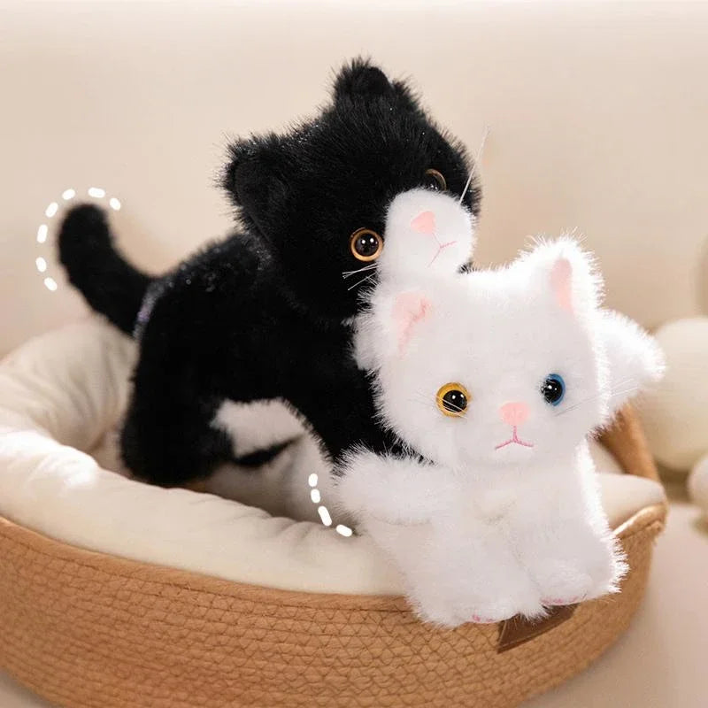 New Cute Simulation Cat Plush Toys Soft Stuffed 5 Colour Kitten Model Fake Cat Realist Animals Kids Girls Valentine's Day Gift