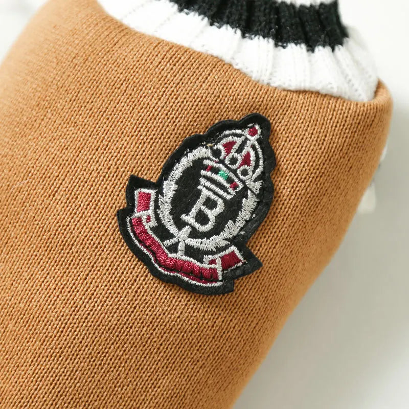 Pet College Style Sweater College Style V-neck Teddy knitted Vest Sweater Winter Warm Chihuahua French Bulldog Yorkie Coat