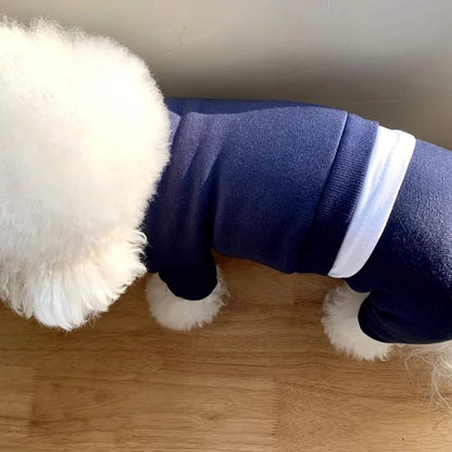 Solid Thick Fleece Winter Clothes for Small Medium Dogs Unisex Teddy Yorkshire Pet Overalls Four Legs Warm Cats Sweatshirts