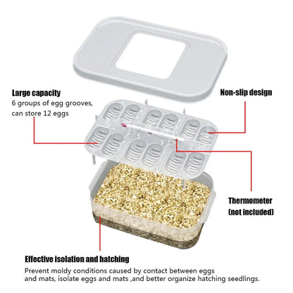 Small Reptile Breeding Box 12 Grids Professional Reptile Incubators Reptile Liz ard Incubation Box Hatchery Tools Suitable For