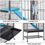 Rolling 3-Tier Small Metal Animal Cage With Tray For Ferret Kitten Cats Chinchilla Adult Rats