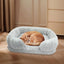Cozy Plush Dog Sofa Bed Square Beds Washable Warm Pet Cushion Orthopedic Lounger Fluffy With Zipper Cover