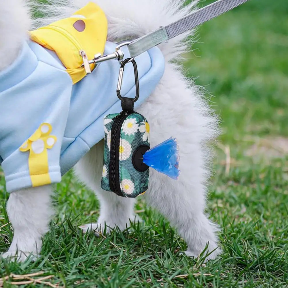 Poop Bag Holders Canvas Dog Poop Bag Holder With Graphic Print Portable Doggie Bag Holder Animal Waste Collection Pouch