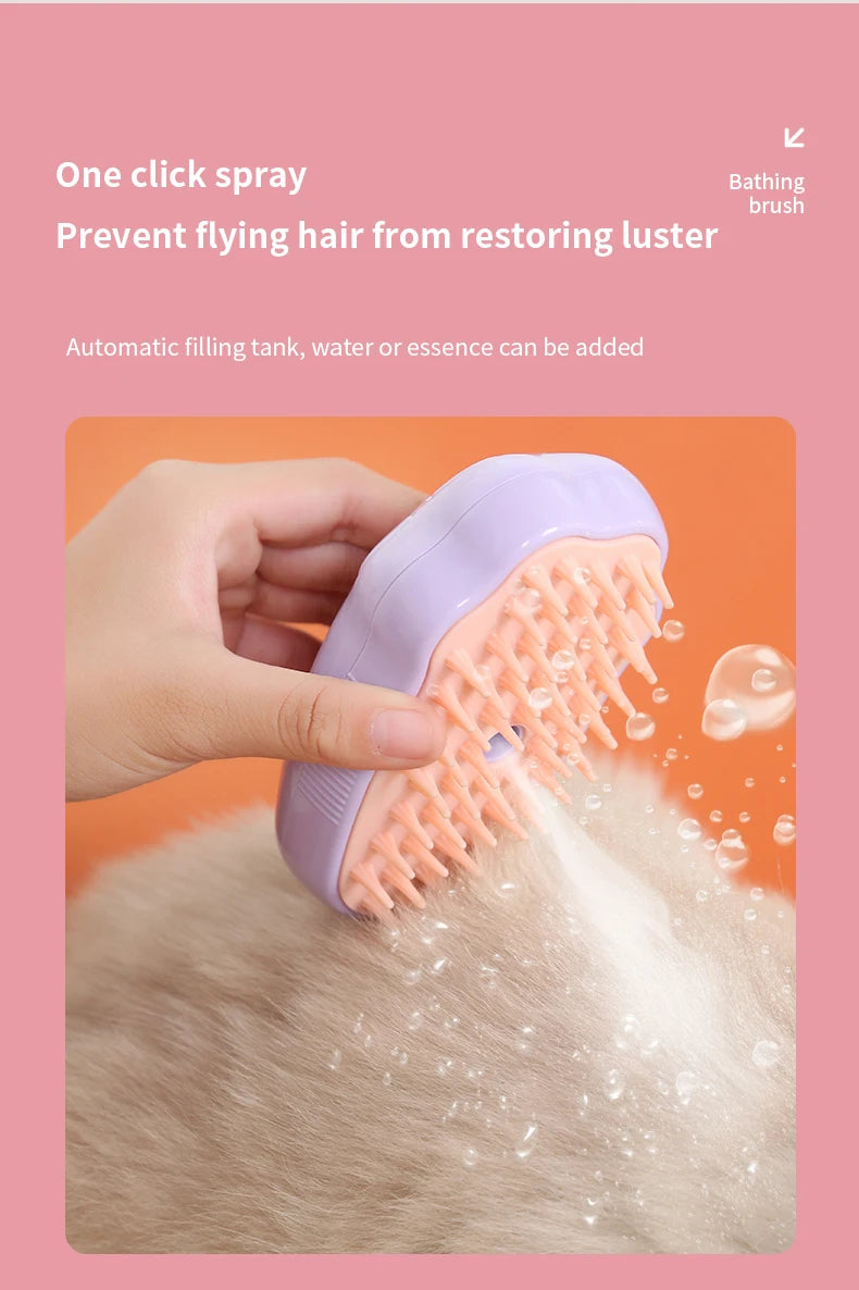 Colored Pet Steam Beauty Comb Cleanable Floating Hair Remove Tangled Hair No Need To Take A Shower Universal For Cat And Dog