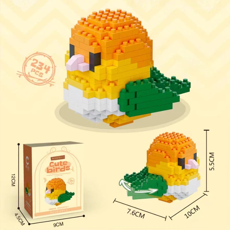 Building Blocks 3D Bird Cute Parrot Model Assemble Table Decor Children Toys for Kids Gifts Micro DIY Bricks Educational Toys