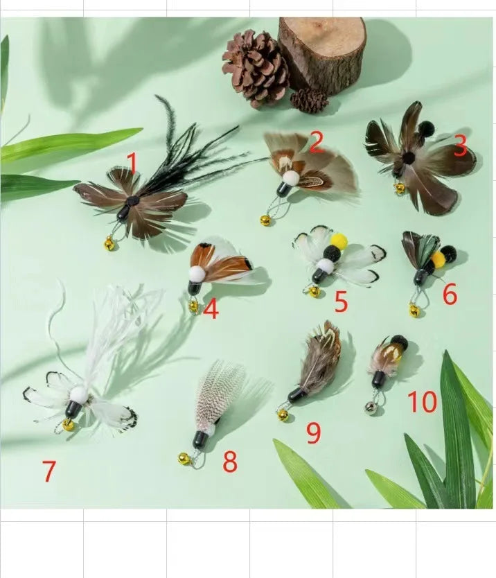 Interactive Cat Feather Toy Accessories False Toy with Bell Replacement Refill Training Kitten Toys