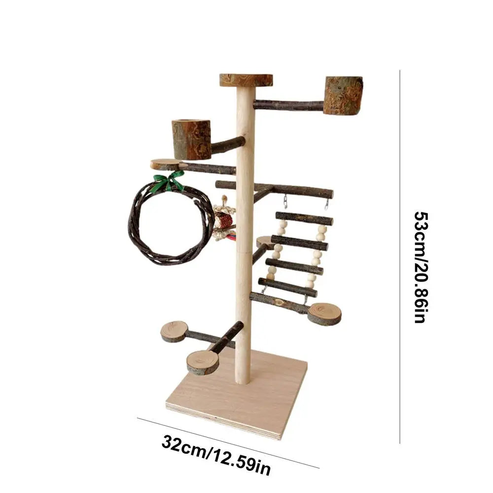 Bird Playground Parrot Play Stand Sturdy Wood Playstand For Parrots Bird Playground Training Wood Stand Perch For Cockatiel