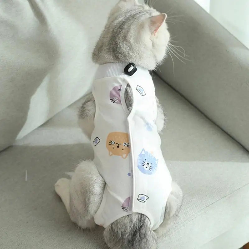 Cat Recovery Onesie Breathable Spay Abdominal Kitten Recovery Shirt Collar Alternative Kitten Onesie Clothes Kitten Shirt Coats