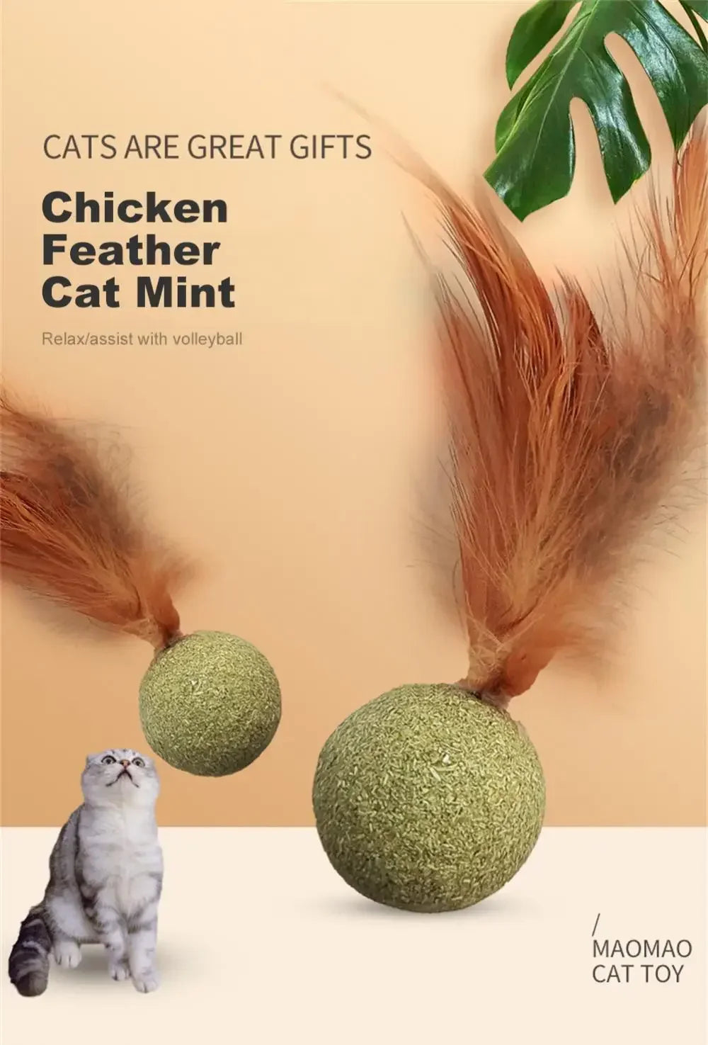 Pet Cat Mint Toy Edible Cat Mint Ball Cat Mint Cat Family Chase Game Toy Product Cleaning Teeth Cat Mint Ball