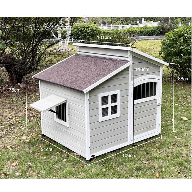 Dog House Outdoor Large Dog Kennel Wooden VillaHouse Cat Nest Rainproof Waterproof Sunscreen Outdoor Pet Cage