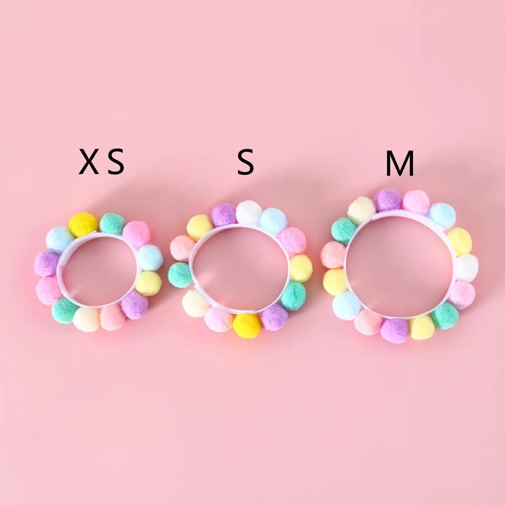 Pet Necklace Collars For Cats Puppy Dogs Cute Plush Ball Collar Adjustable Cat Neck Strap Fashion Pet Party Supplies Accessories