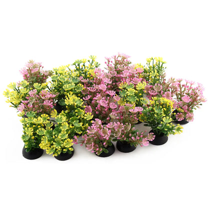UXCELL 10/20 Pcs Aquarium Artificial Plastic Plants Water Weeds Ornament Fish Tank Plant Flower Grass Decoration Accessories