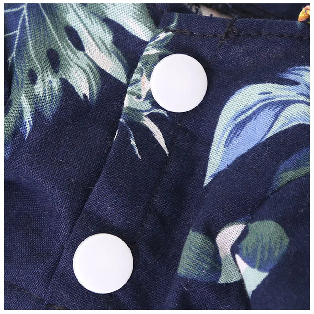 Summer Dog Shirt Hawaiian Beach Pet Clothing Coconut Tree Flower Print Puppy T-Shirt for Small Dogs Cats Vest Camp Shirt for Pug