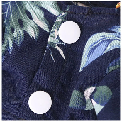 Summer Dog Shirt Hawaiian Beach Pet Clothing Coconut Tree Flower Print Puppy T-Shirt for Small Dogs Cats Vest Camp Shirt for Pug