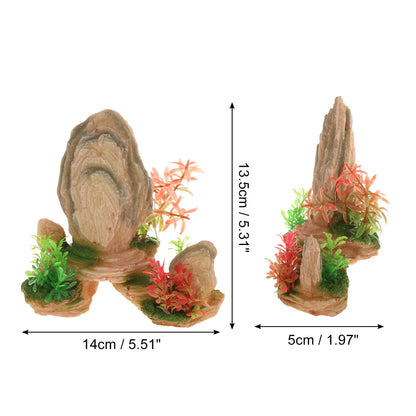 UXCELL Artificial Resin Rockery Fish Tank Landscape Aquarium Decor Mountain Hiding Cave Pet Supplies Ornament Accessories