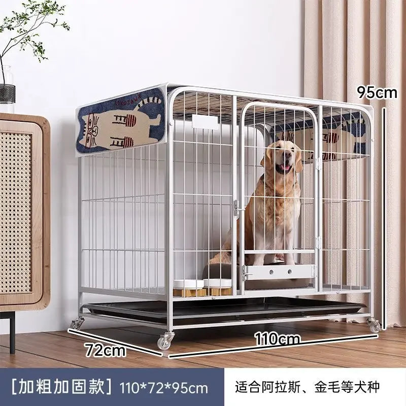 Dog Cage Large Dog Small to Medium Dog Golden Retriever Labrador Corgi Side Ranch with Toilet Separation Indoor Household Nest