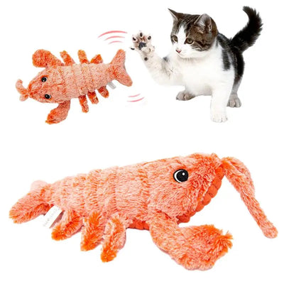 Dog Plush Chew Toy USB-Charged Pet ChewingToy Floppy Lobster Dog Toy Washable Cute Cat Toys For Puppy Dog Cats For Home Outdoor