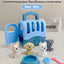 8pcs/set Cute Dog Pet Basket Family Toys Dog Doll Set Dog Cage Toys Scene Playing Toys Christmas Decoration Gifts