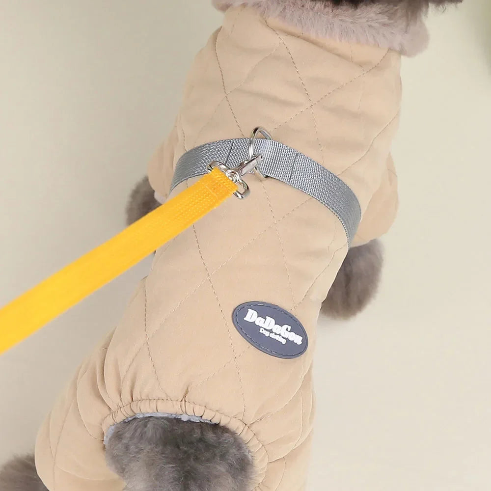 Windproof Dog Jumpsuit Coat Winter Dog Clothes Warm Fur Collar Puppy Cotton Jacket for Small Medium Dogs Pet Chihuahua Costume