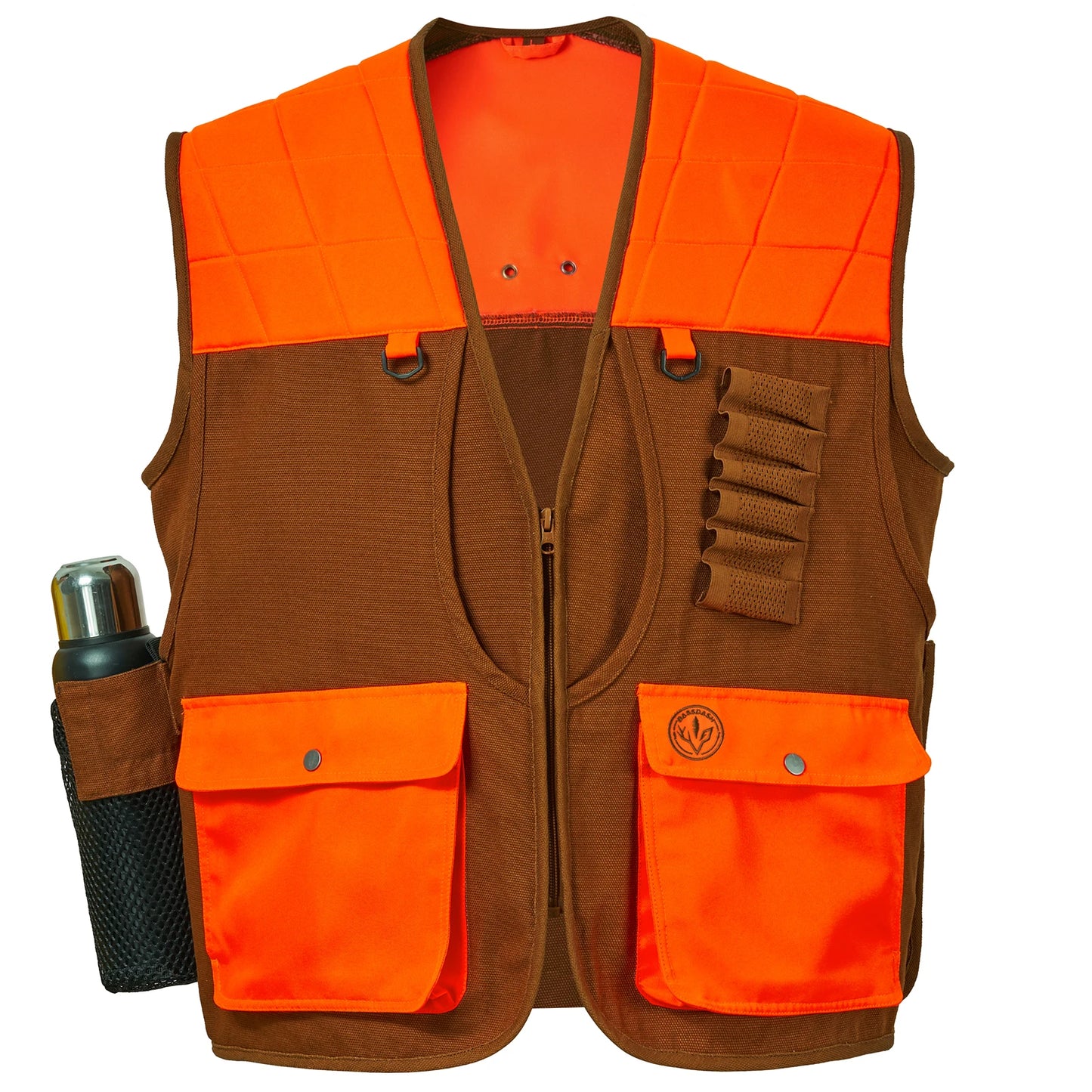 Bassdash Unisex Upland Game Field Water-Resistant Bird Hunting Vest with Multi Pockets Brown/Orange Men Women FV11