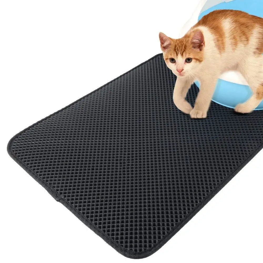 Pet Cat Litter Mat Waterproof Double Layer Pet Litter Box Mat Non-slip Sand Cat Pad Washable Bed Mat Clean Pad Products for Cat