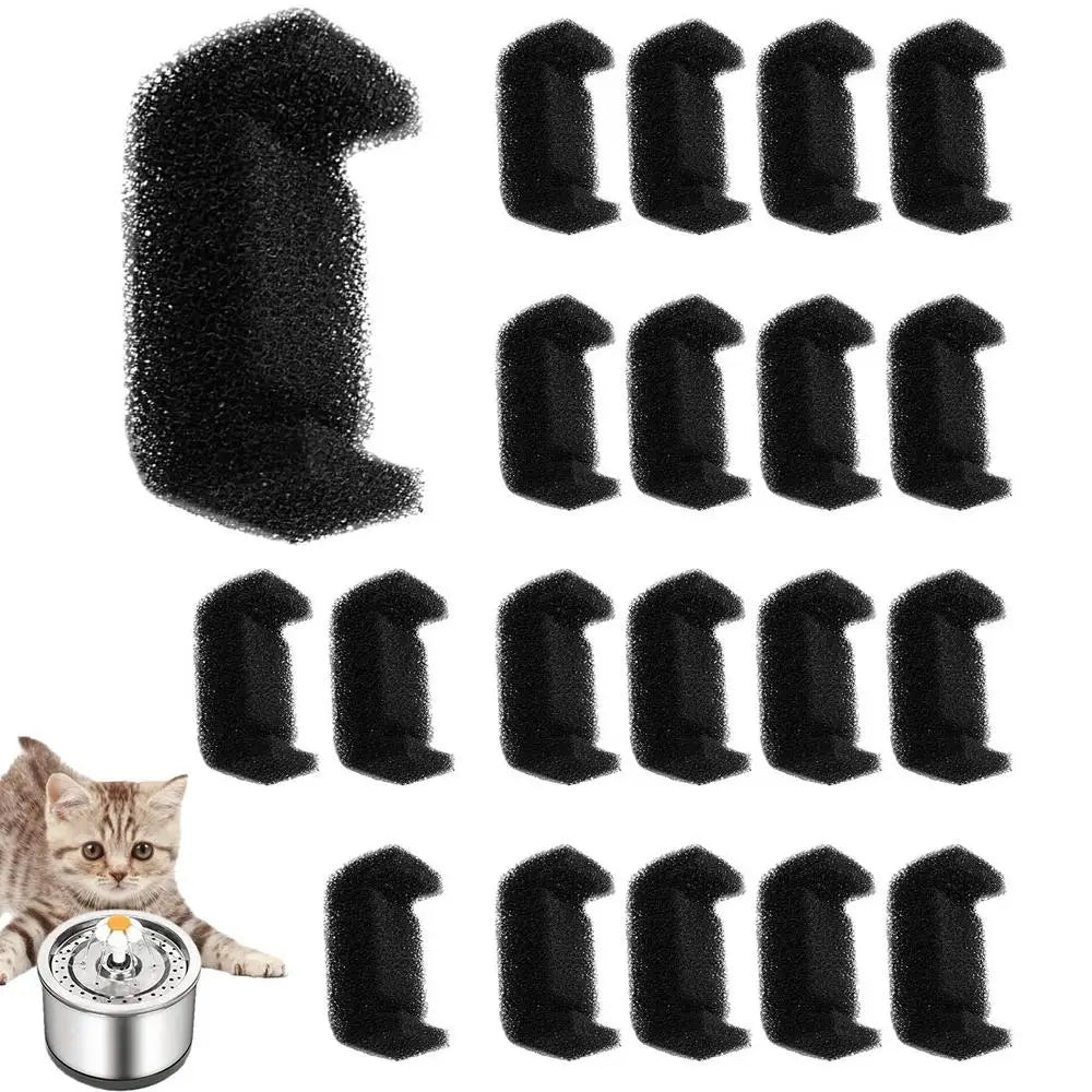 Cat Fountain Filters 20pcs Sponge Cat Filters Cat Fountain Foam Filter Replacement Cat Water Fountain Automatic Drinking Bowl