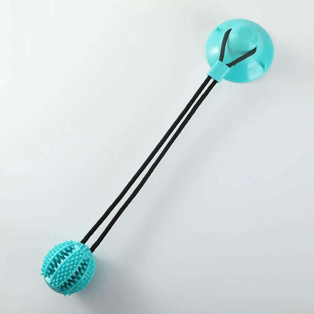 Dog Chew Ball Toys for Aggressive Chewers Interactive Dog Puzzle Toy Food Dispenser Suction Cup Dog Tug Toy for Dogs Teeth Clean